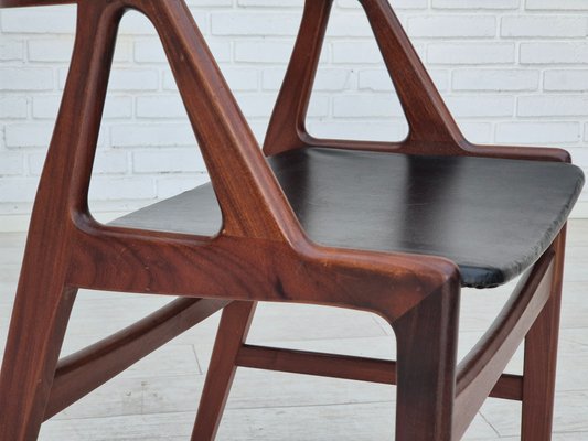 Danish Chair in Teak Wood, Eco Leather & Bent Teak Wood, 1960s-TMW-2032501