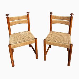 Danish Chairs in Paper Rope, 1960s, Set of 2-QJM-1726446