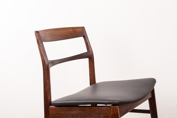 Danish Chairs in Rosewood and New Skai by Henning Kjaernulf for Vejle Stole, 1960s, Set of 4-EMB-1730510