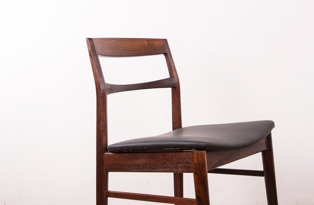 Danish Chairs in Rosewood and New Skai by Henning Kjaernulf for Vejle Stole, 1960s, Set of 4-EMB-1730510