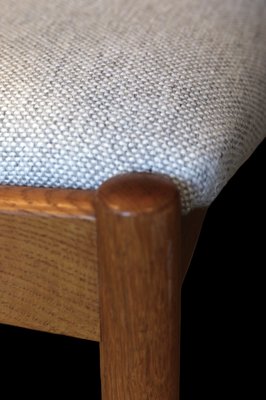 Danish Chairs in Teak and Oak with Kvadrat Upholstery from Schou Andersen, 1960s, Set of 4-BPJ-1821199