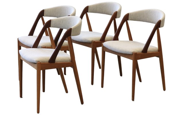 Danish Chairs in Teak and Oak with Kvadrat Upholstery from Schou Andersen, 1960s, Set of 4-BPJ-1821199