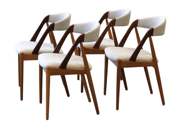 Danish Chairs in Teak and Oak with Kvadrat Upholstery from Schou Andersen, 1960s, Set of 4-BPJ-1821199