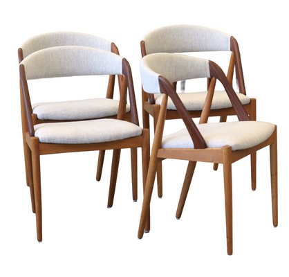 Danish Chairs in Teak and Oak with Kvadrat Upholstery from Schou Andersen, 1960s, Set of 4-BPJ-1821199