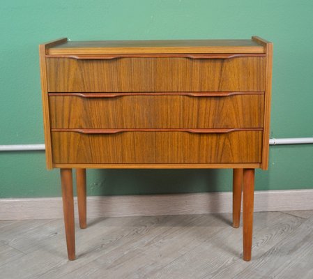 Danish Chest of Drawers in Teak Veneer with 3 Drawers, 1960s-ROJ-2040412