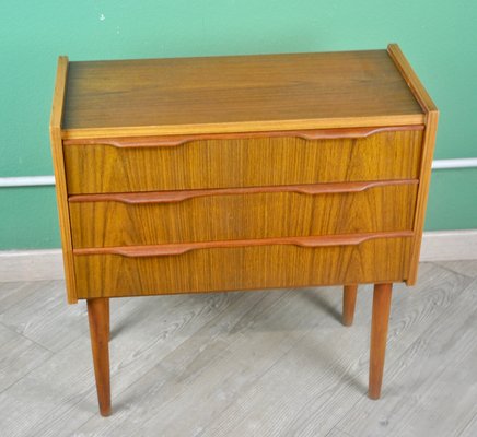 Danish Chest of Drawers in Teak Veneer with 3 Drawers, 1960s-ROJ-2040412