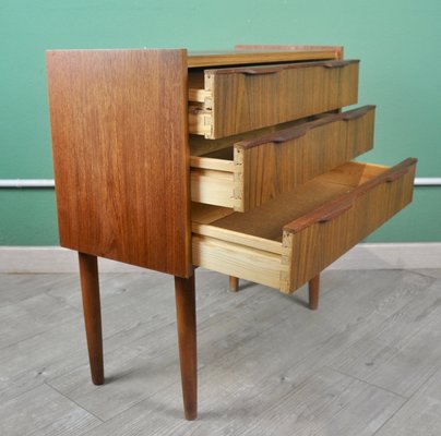 Danish Chest of Drawers in Teak Veneer with 3 Drawers, 1960s-ROJ-2040412