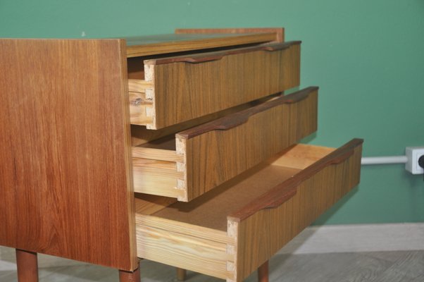 Danish Chest of Drawers in Teak Veneer with 3 Drawers, 1960s-ROJ-2040412