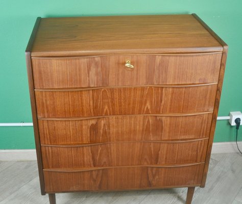 Danish Chest of Drawers in Teak Veneer with 5 Drawers, 1960s-ROJ-2040397