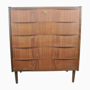 Danish Chest of Drawers in Teak Veneer with 5 Drawers, 1960s-ROJ-2040397