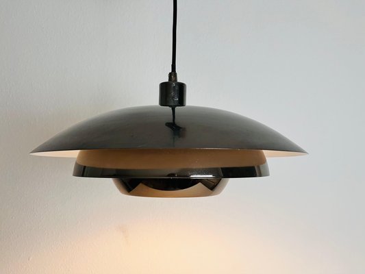 Danish Chrome and Metal Pendant Lamp, 1980s-PUK-1416522