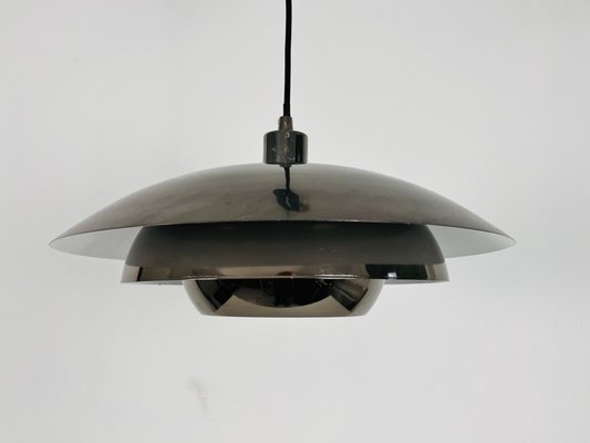 Danish Chrome and Metal Pendant Lamp, 1980s-PUK-1416522