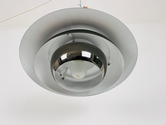 Danish Chrome and Metal Pendant Lamp, 1980s-PUK-1416522