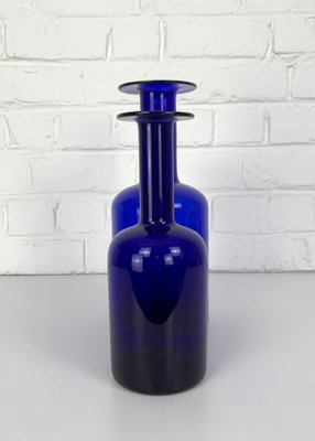 Danish Cobalt Blue Vases attributed to Otto Brauer Holmegaard Gulv, 1950s, Set of 2-ZM-1796360