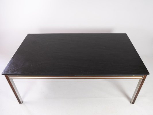 Danish Coffee Table with Black Plate and Rosewood Frame-UY-942380