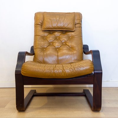 Danish Colored Leather Armchair, 1970s-CQZ-1273541