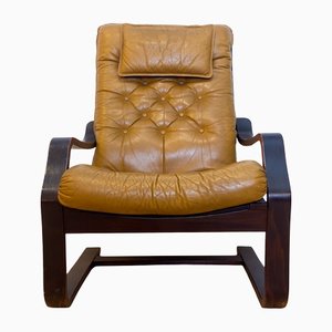 Danish Colored Leather Armchair, 1970s-CQZ-1273541