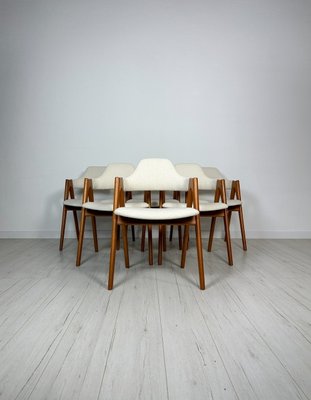 Danish Compass Dining Chairs in Teak by Kai Kristiansen for Sva Møbler, 1950s, Set of 6-XCQ-2022953