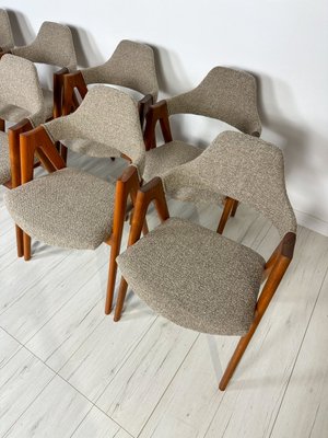 Danish Compass Dining Chairs in Teak by Kai Kristiansen for Sva Møbler, 1950s, Set of 8-XCQ-2022960