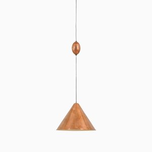 Danish Cone Shaped Pendant Lamp in Copper, 1950s-UE-1345177