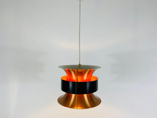 Danish Copper and Black Pendant Lamp, 1960s-PUK-811924