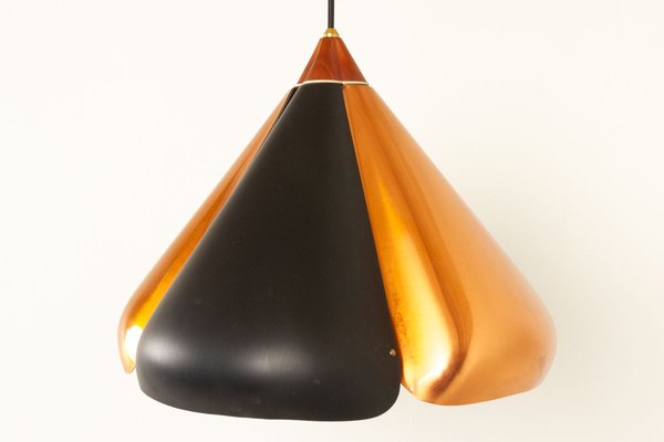 Danish Copper and Black Pendant Lamp, 1960s-WIX-825845