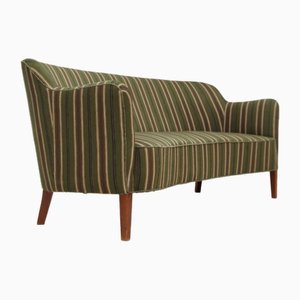 Danish Curved 2 Seater Sofa in Wool Fabric & Beech Wood, 1960s-TMW-2016405