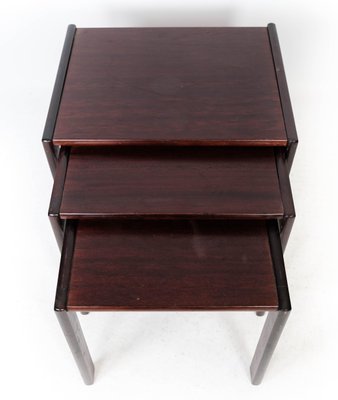 Danish Dark Wood Nesting Tables, 1960s, Set of 3-UY-999266