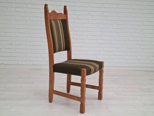 Danish Design Oak Wood Set of High Back Dining Chairs in the Style of Henning Kjærnulf, 1960s, Set of 6-TMW-1115264