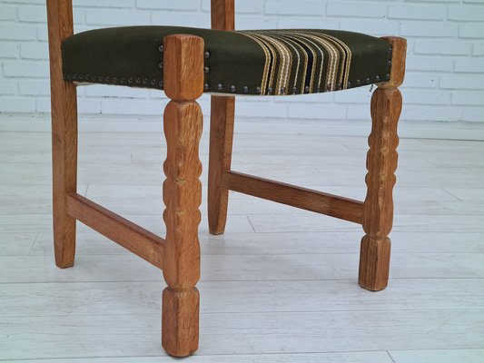 Danish Design Oak Wood Set of High Back Dining Chairs in the Style of Henning Kjærnulf, 1960s, Set of 6-TMW-1115264