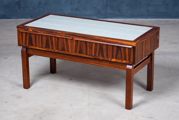 Danish Design Rosewood Entrance Chest with White Tiles, 1960s-ZGQ-1117529