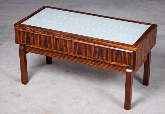 Danish Design Rosewood Entrance Chest with White Tiles, 1960s-ZGQ-1117529