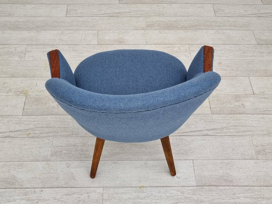 Danish Design Wool Fabric Teak Lounge Chair from Camira Furniture, 1960s-TMW-1219621