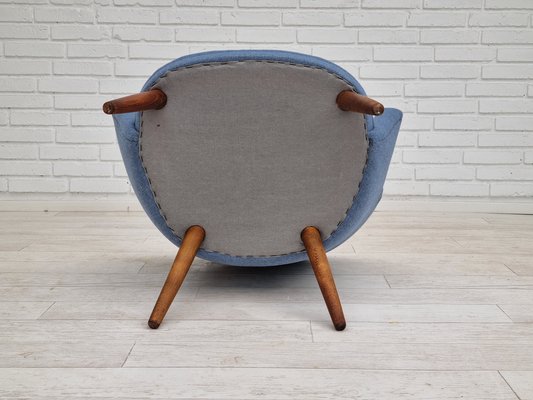 Danish Design Wool Fabric Teak Lounge Chair from Camira Furniture, 1960s-TMW-1219621