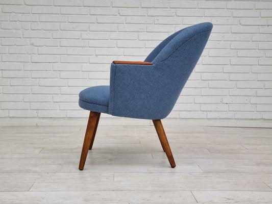 Danish Design Wool Fabric Teak Lounge Chair from Camira Furniture, 1960s-TMW-1219621