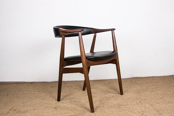 Danish Desk Chair in Teak and Skai Model 213 by Thomas Harlev, 1960s-EMB-2026813