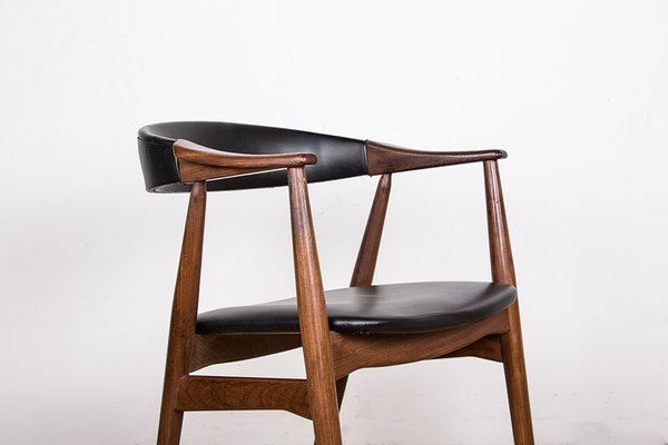 Danish Desk Chair in Teak and Skai Model 213 by Thomas Harlev, 1960s-EMB-2026813