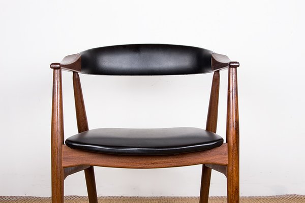 Danish Desk Chair in Teak and Skai Model 213 by Thomas Harlev, 1960s-EMB-2026813