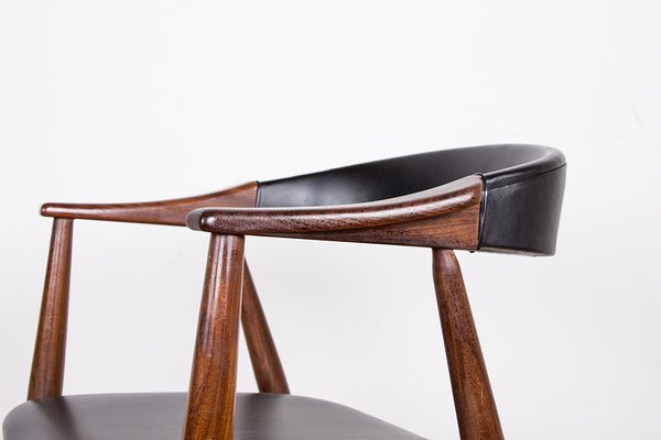 Danish Desk Chair in Teak and Skai Model 213 by Thomas Harlev, 1960s-EMB-2026813