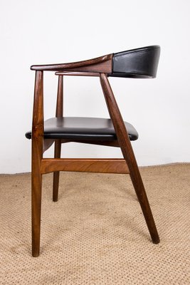 Danish Desk Chair in Teak and Skai Model 213 by Thomas Harlev, 1960s-EMB-2026813