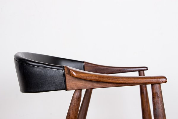 Danish Desk Chair in Teak and Skai Model 213 by Thomas Harlev, 1960s-EMB-2026813