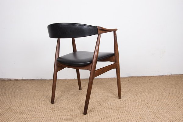 Danish Desk Chair in Teak and Skai Model 213 by Thomas Harlev, 1960s-EMB-2026813