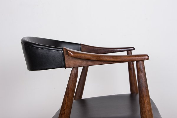 Danish Desk Chair in Teak and Skai Model 213 by Thomas Harlev, 1960s-EMB-2026813