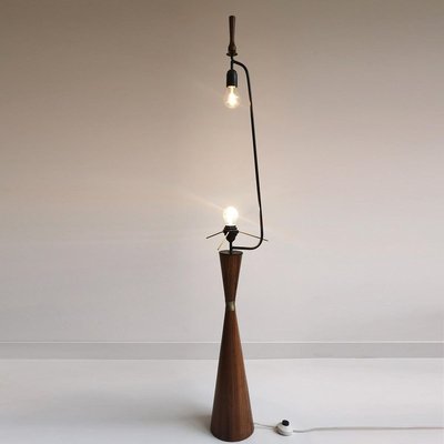 Danish Diabolo Floor Lamp with Upholstered Lampshade, 1960s-VDW-902892