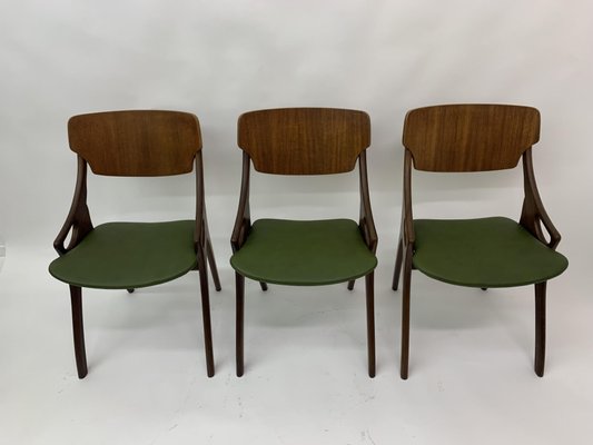 Danish Dining Chairs by Arne Hovmand Olsen, 1950s, Set of 3-BGP-1233943