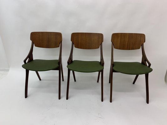 Danish Dining Chairs by Arne Hovmand Olsen, 1950s, Set of 3-BGP-1233943