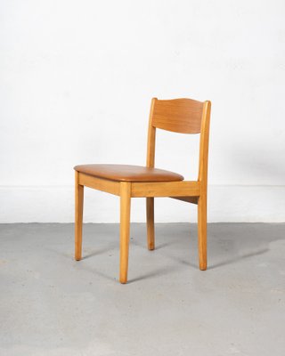 Danish Dining Chairs in Beech and Brown Leatherette, 1970s, Set of 6-DIP-2042010