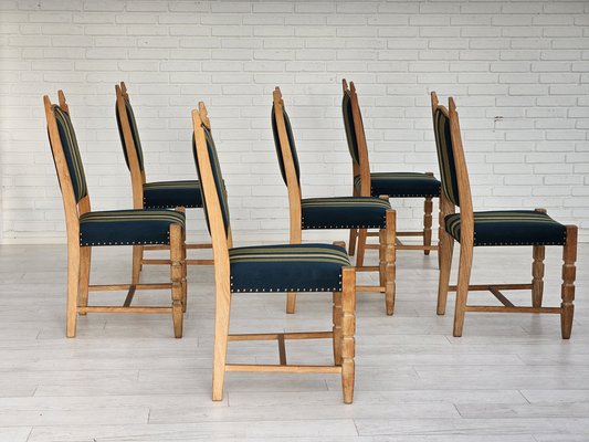 Danish Dining Chairs in Furniture Wool, 1970s, Set of 6-TMW-1763354