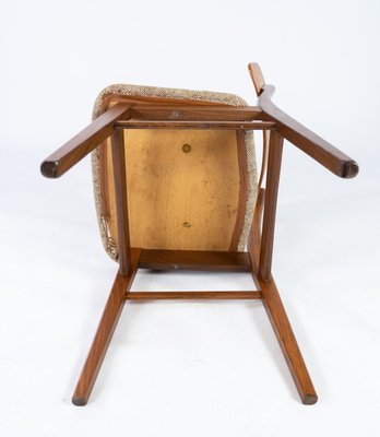 Danish Dining Room Chair in Teak and Light Fabric, 1960s-UY-942379