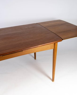 Danish Dining Table in Teak with Extensions and Legs in Oak, 1960s-UY-951523